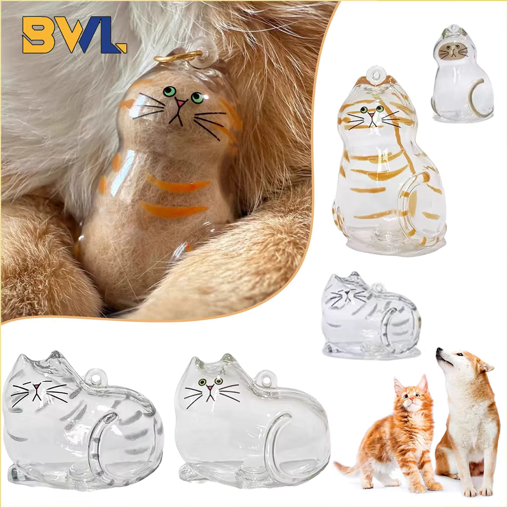 Pet Hair Keepsake Memorial Bottle – Cat & Dog Fur Storage Display Gift for Pet Lovers