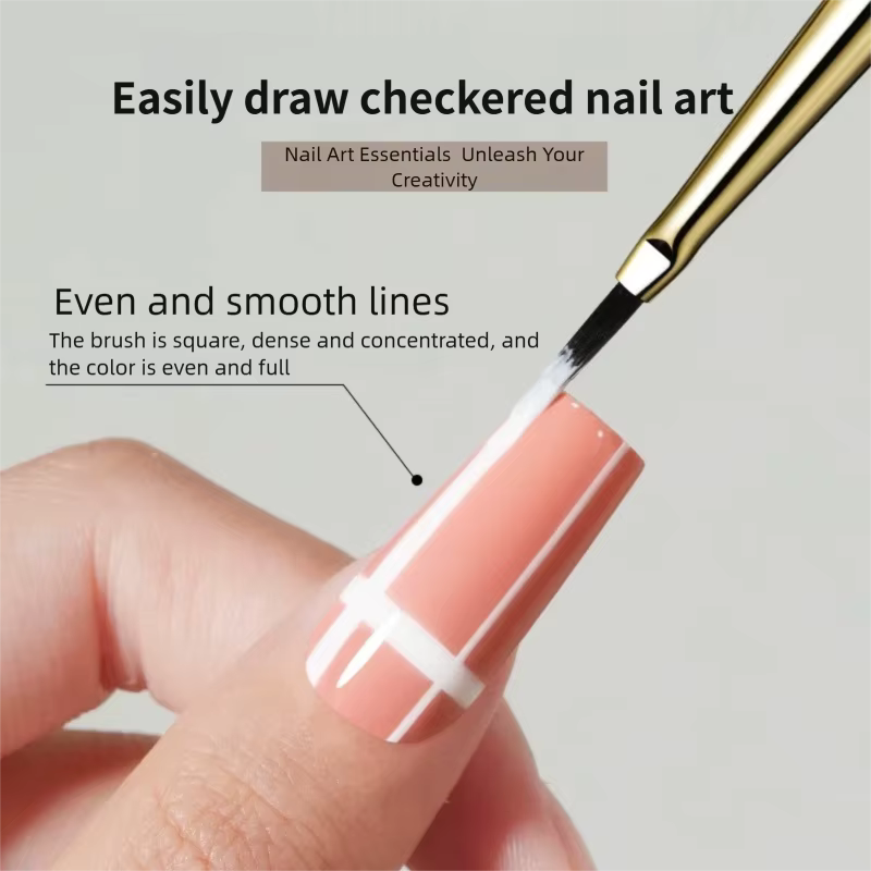 French Plaid Nail Art Brush Set – Line & Grid Drawing Pen for UV Gel Nail Design