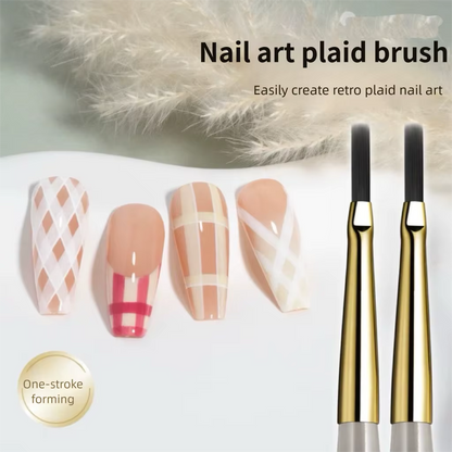 French Plaid Nail Art Brush Set – Line & Grid Drawing Pen for UV Gel Nail Design