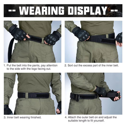 IDOGEAR Tactical Belt – MOLLE Laser-Cut Combat Belt with Quick Release Metal Buckle
