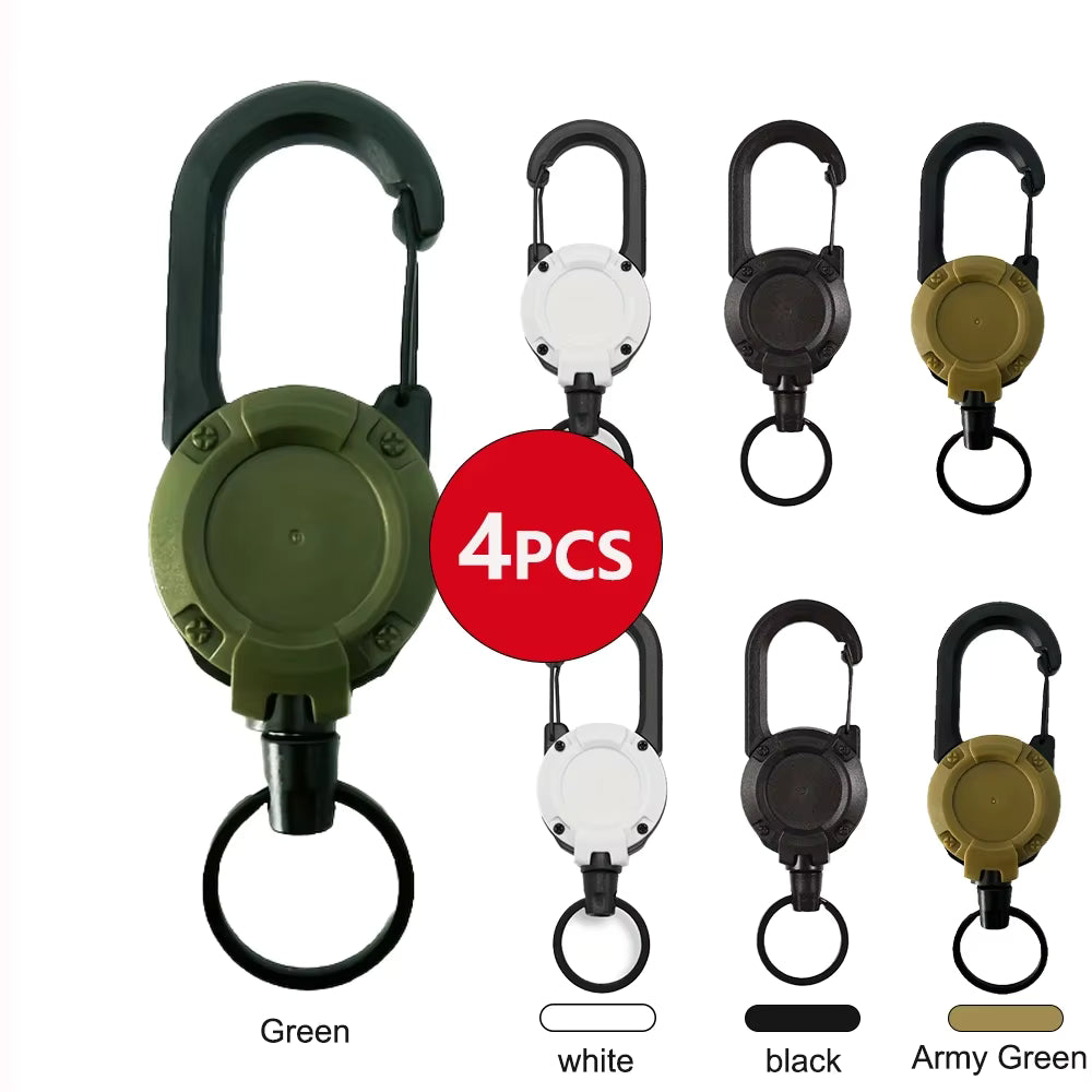 Heavy Duty Retractable Keychain Badge Reel – Extendable Carabiner Clip Holder for Keys & Bags