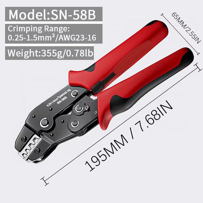 SN-58B Ratcheting Crimping Tool Set – Dupont JST Molex Terminal Crimper for PCIE & SATA Pins