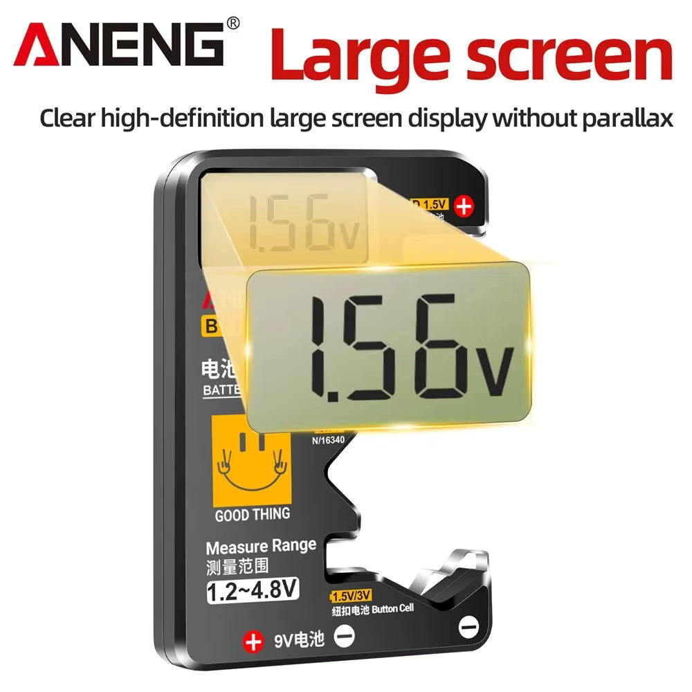 ANENG BT189 Battery Tester – Universal LCD Battery Checker for AA AAA 9V Button Cells