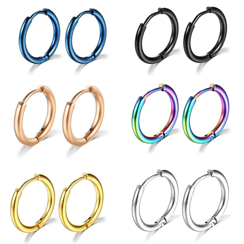Gold Stainless Steel Hoop Earrings – Small Huggie Earrings for Women & Men