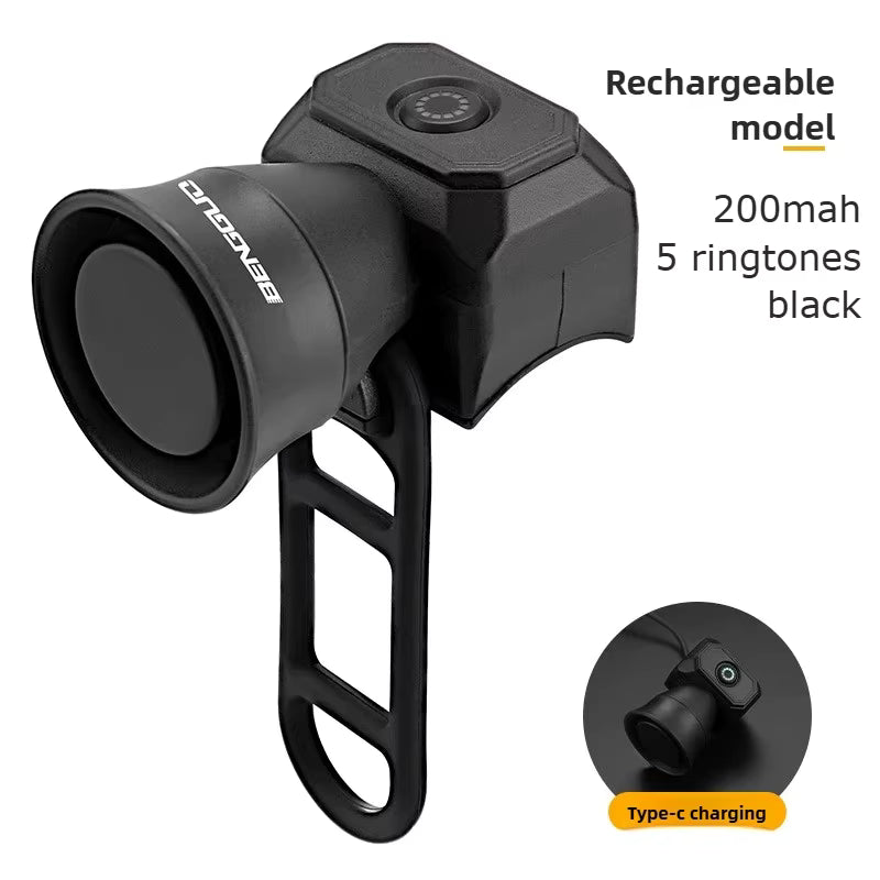 Electronic Bike Horn – Waterproof USB Rechargeable Bicycle Bell for Mountain & Road Bikes