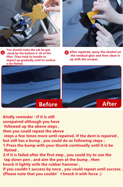 Paintless Dent Repair Puller Kit – Car Body Hail Dent Removal Suction Cup Tool Set