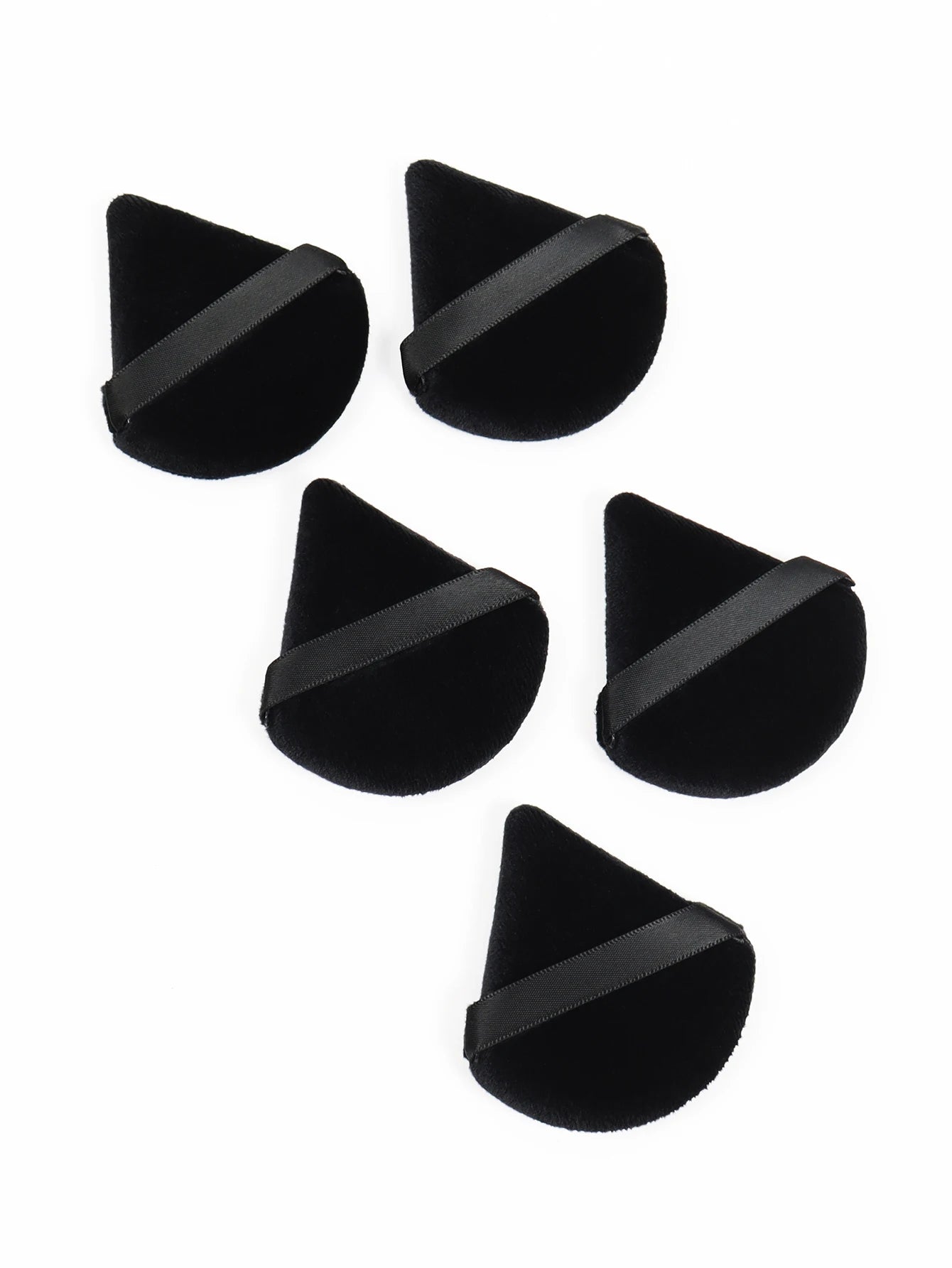 Black Triangle Powder Puff – Soft Velvet Makeup Sponge for Foundation & Powder