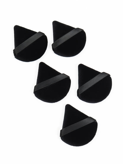 Black Triangle Powder Puff – Soft Velvet Makeup Sponge for Foundation & Powder
