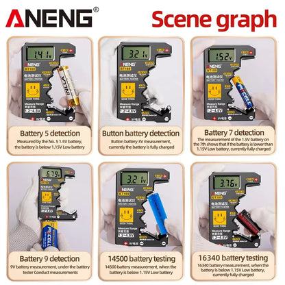 ANENG BT189 Battery Tester – Universal LCD Battery Checker for AA AAA 9V Button Cells