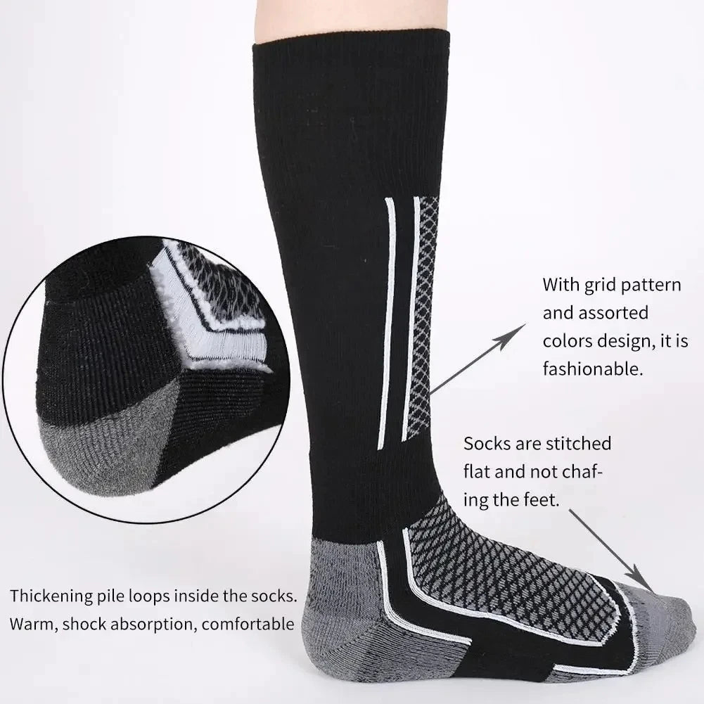 DIZETION Winter Ski Socks – Thick Warm Hiking & Outdoor Sports Stockings for Men Women Kids