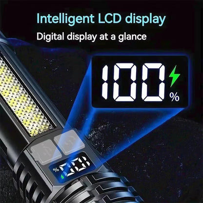 Rechargeable LED Flashlight – High Power Type-C COB Torch for Camping, Hiking & Emergency Use