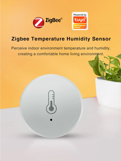 Zigbee Temperature & Humidity Sensor – Smart Tuya Hygrometer for Home Automation