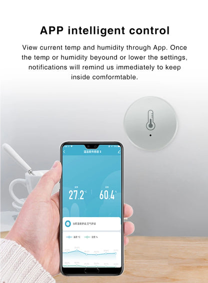 Zigbee Temperature & Humidity Sensor – Smart Tuya Hygrometer for Home Automation