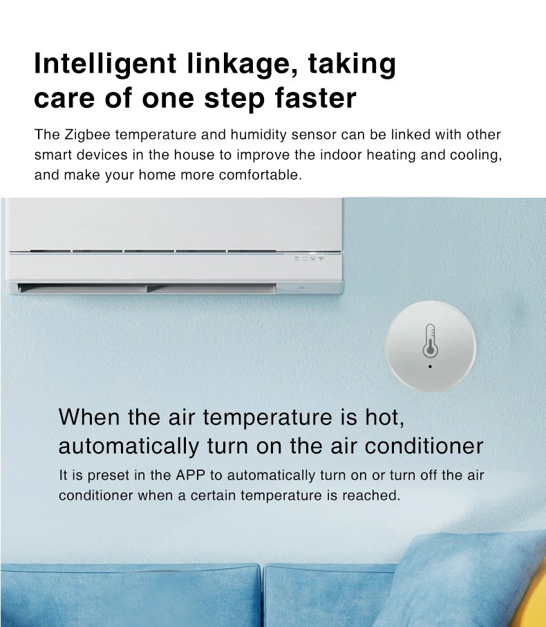 Zigbee Temperature & Humidity Sensor – Smart Tuya Hygrometer for Home Automation