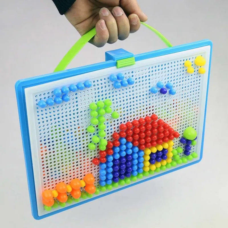 296PCS 3D Puzzle STEM Building Toy – Educational Mushroom Peg Board Game for Kids