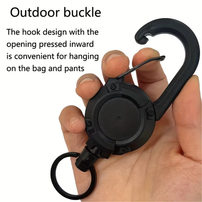 Heavy Duty Retractable Keychain Badge Reel – Extendable Carabiner Clip Holder for Keys & Bags