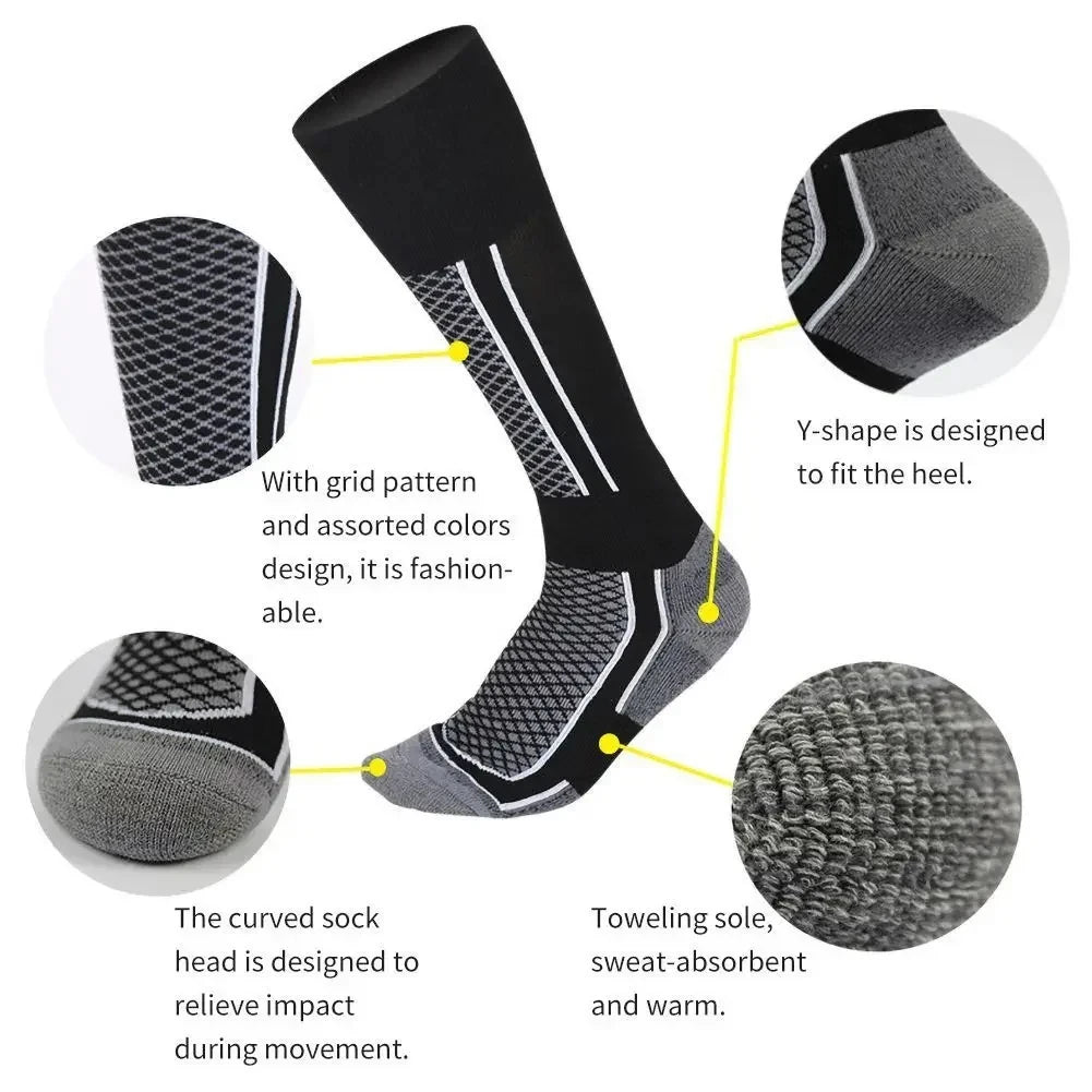 DIZETION Winter Ski Socks – Thick Warm Hiking & Outdoor Sports Stockings for Men Women Kids