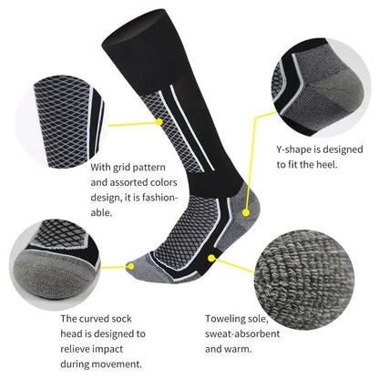 DIZETION Winter Ski Socks – Thick Warm Hiking & Outdoor Sports Stockings for Men Women Kids