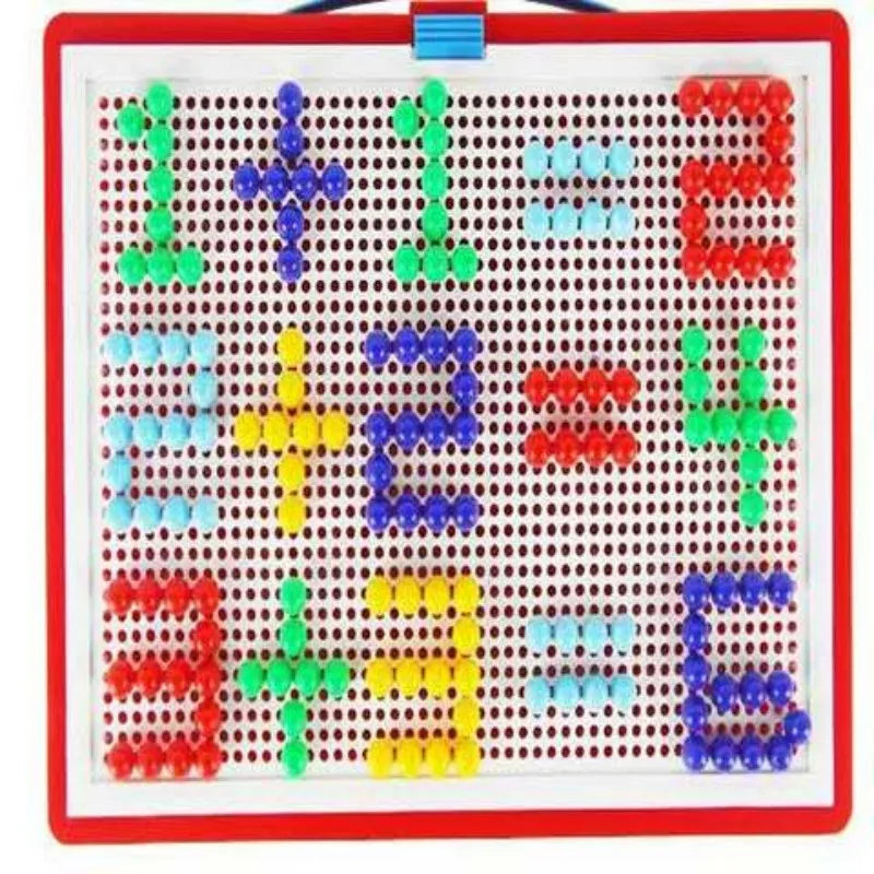 296PCS 3D Puzzle STEM Building Toy – Educational Mushroom Peg Board Game for Kids