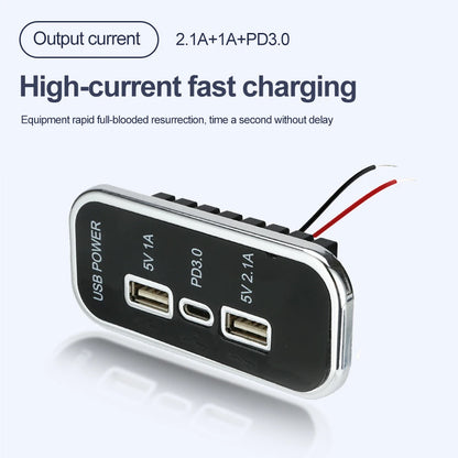 35.5W PD Car Charger Socket – Dual USB & Type-C Fast Charging Power Adapter for Vehicles