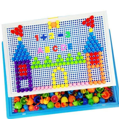 296PCS 3D Puzzle STEM Building Toy – Educational Mushroom Peg Board Game for Kids