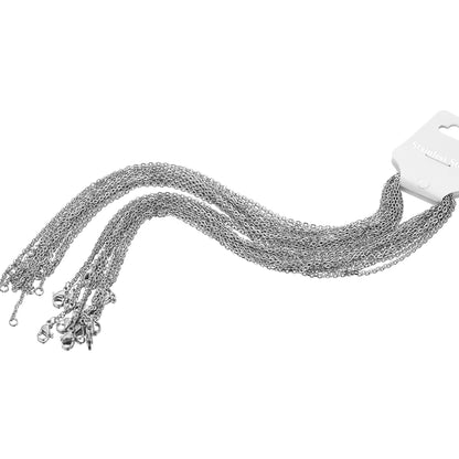10PCS Gold Stainless Steel Cuban Chain Necklaces – 50cm DIY Jewelry Making Chains