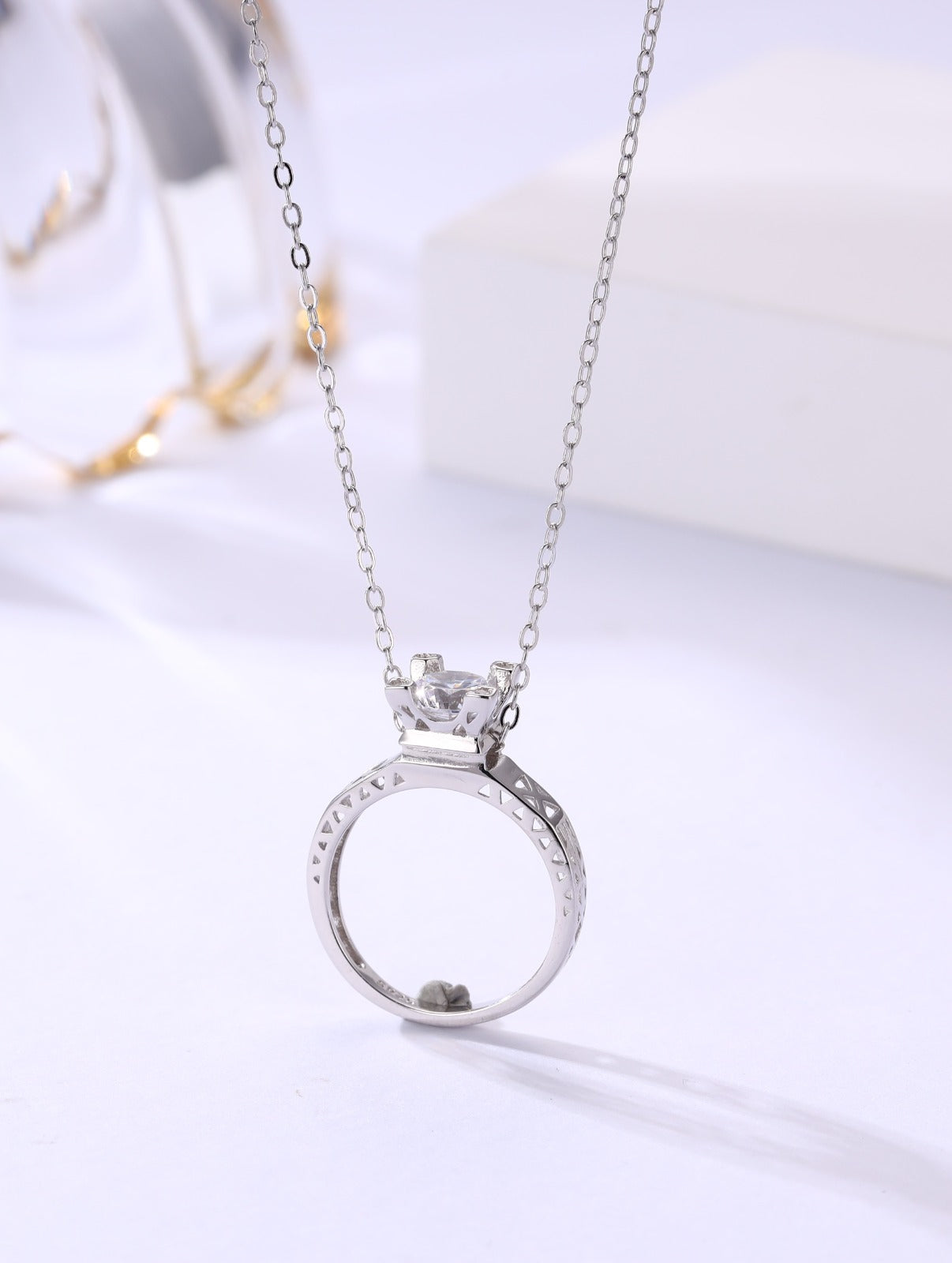 925 Sterling Silver Semi-Precious Stone Pendant Necklace for Women